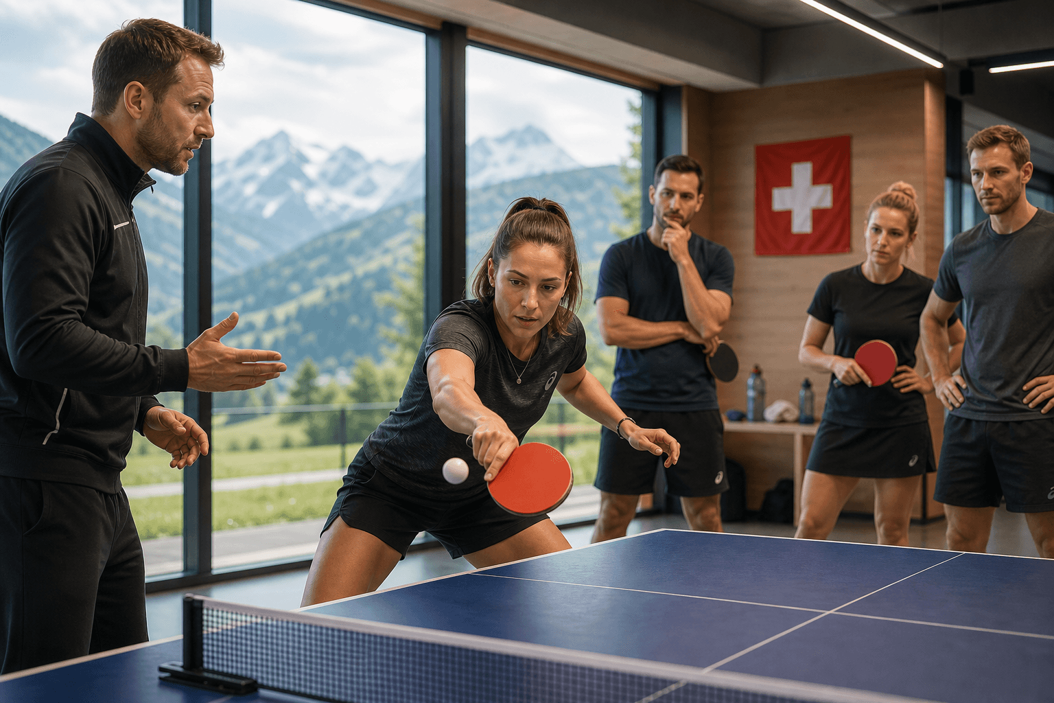 International table tennis workshop in Switzerland